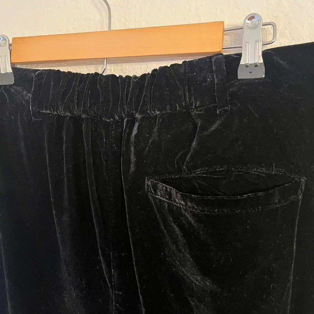 Old Navy Velvet Taylor Wide‎ Leg Trouser Womens XL Pants Holiday NYE Party Glam